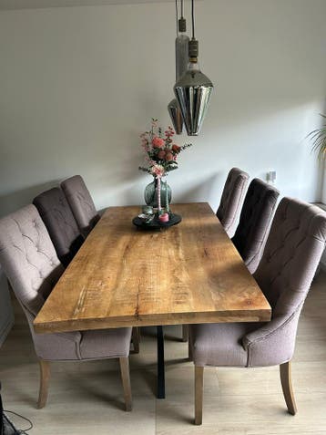 6 eettafel stoelen