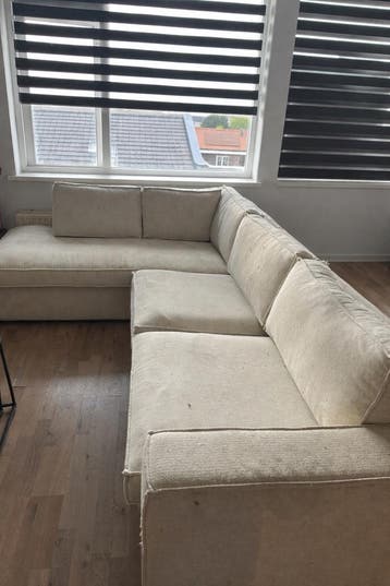 Beige/creme hoekbank