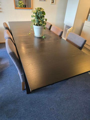 Eettafel inklapbaar incl 6 stoelen
