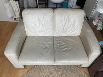 Comfortabel 2-zits leren bankje