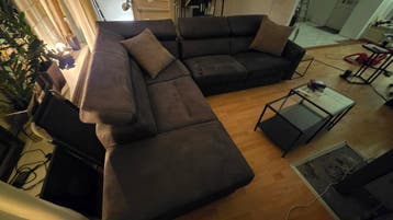 -GRATIS- Prachtige hoekbank 300 x 250 met elect. relax-stand