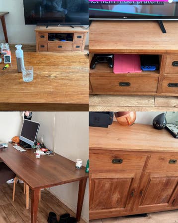 Gratis massief teak meubelset