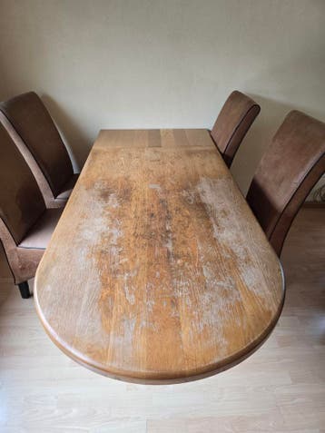 Gratis afhalen eikenhouten eetkamer tafel