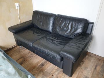 Leren bank zwart gratis