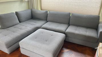 GERESERVEERD Hoekbank met hocker GRATIS AF TE HALEN