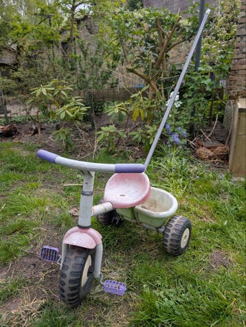 Leuke driewieler met duwstang - veel plezier gegarandeerd!