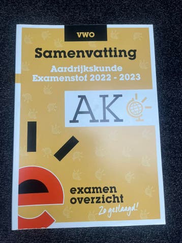 Examen overzicht Aardrijkskunde VWO 2023