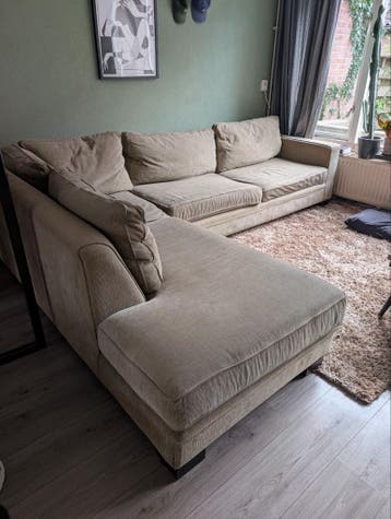 Gratis Hoekbank met Lounge - Beige/Grijs