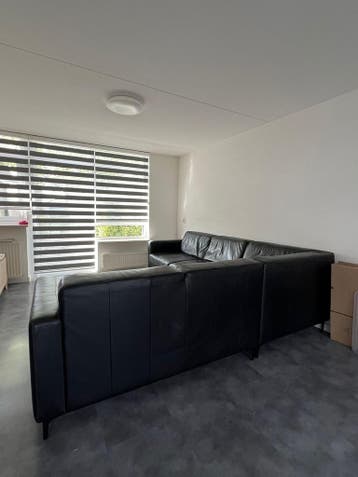 Zwarte Leren L-bank - Comfortabele Hoekbank