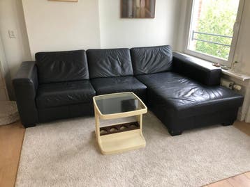 MODERN DESIGN 3-ZITS BANK ZWART LEER