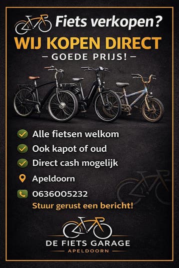 Fiets verkopen? Wij kopen direct goede prijs!
