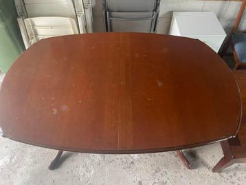 ovalen uitschuifbare eettafel mahoniehout GRATIS