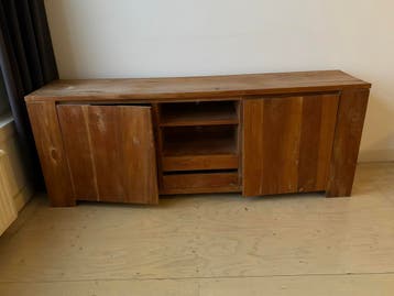 Teakhouten TV Meubel Gratis Op Te Halen.