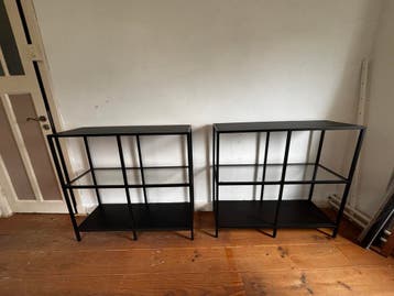 Zwarte Vitrinekastjes - 100x36x94 cm