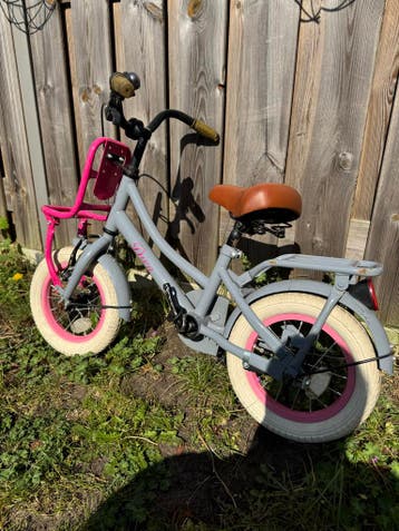 Diva kinderfiets 16 inch - Grijs/Roze