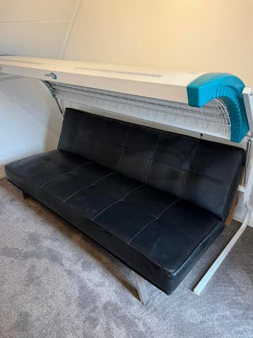 Leren zit- slaapbank