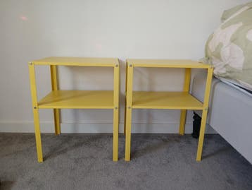 2 nachtkastjes Knarrevik/Ikea - geel