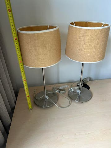 Set van 2 tafellampen met stoffen kap