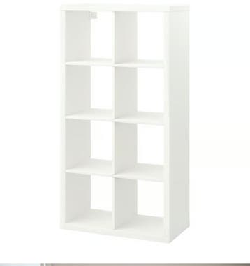 Witte open kast met 8 vakken