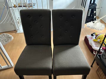 Gratis stoelen - 2 stuks, grijs, stof
