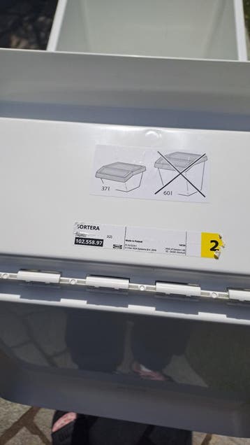 IKEA SORTERA afvalbakken met deksel, 2 stuks