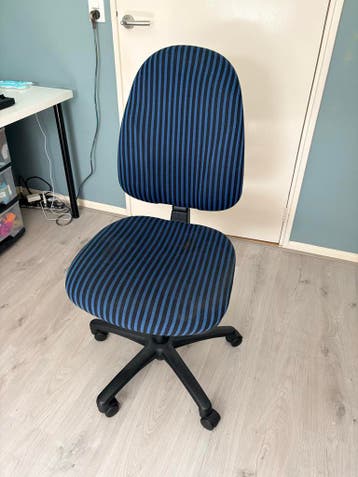 Verstelbare bureaustoel - Blauw/Zwart gestreept