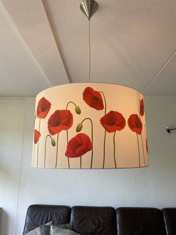 Hanglamp groot met klaproos motief gratis