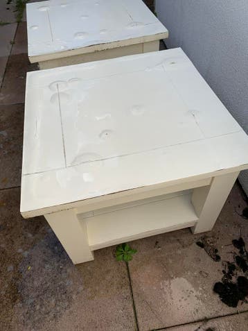 Twee bijzettafeltjes, 55x55x43 cm