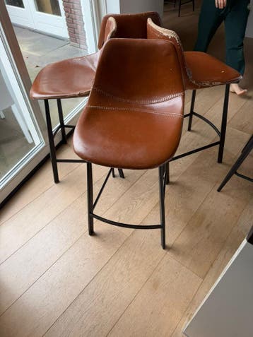 Barkrukken krukken 4 stuks cognac gebruikt