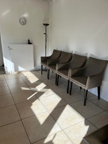 Eetkamerstoelen 4 stuks, beige/zwart-gestreept