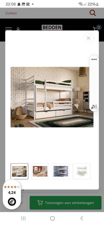 Stapelbed 80x180 met 2 lades - ideaal voor kleine ruimtes