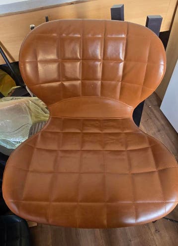 Zuiver OMG Stoel zonder poten - Cognac & Petrol (4 stuks)