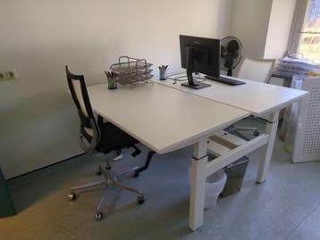Bureau 2 werkplekken – verstelbare hoogte – wit –