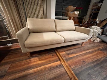 GRATIS Comfortabele tweepersoonsbank - Beige stof