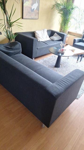 Comfortabele grijze banken set - 2-zits en 3-zits