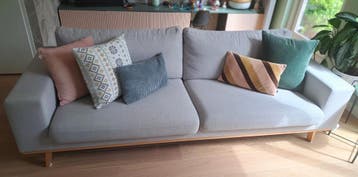 Lichtgrijze gemêleerde 4-zitsbank Torino Wehkamp