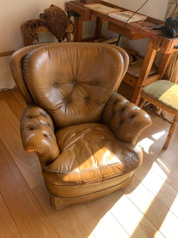 Vintage lederen fauteuil