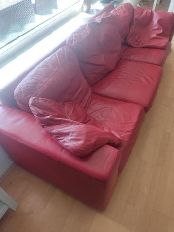 Gratis rood leer bank