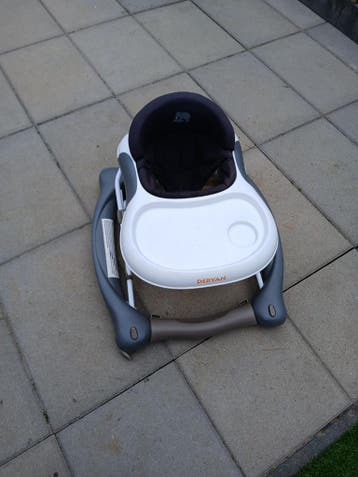 Deryan Loopstoel Baby - Wit/Grijs