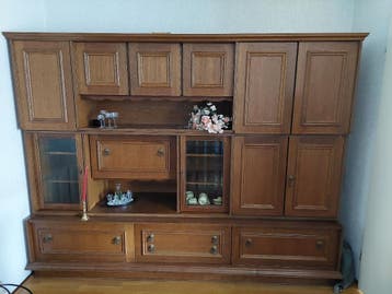 Donker eiken wandmeubel