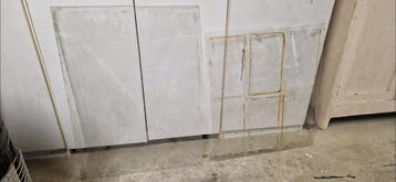 2 gratis glasplaten: 60x67 en 58x80 cm