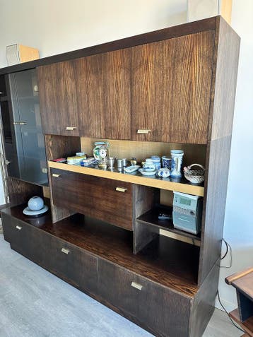 Vintage wandmeubel/boekenkast - 200x178 cm, demonteerbaar