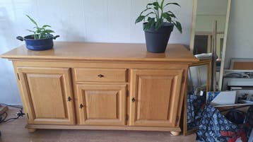 Massief eiken dressoir met lades en deuren