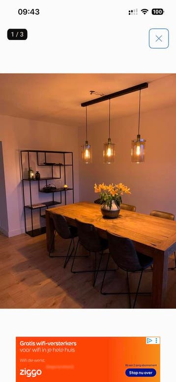 Robuuste eettafel van massief hout