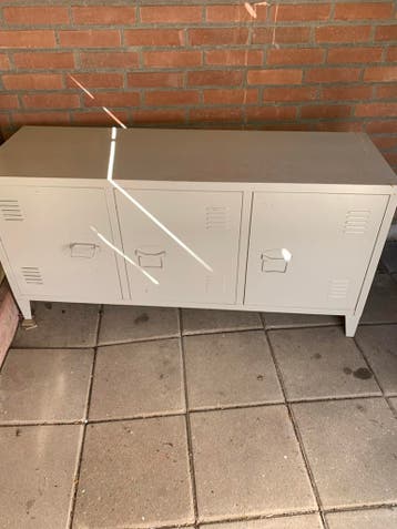 Metalen kastje met 3 deuren - Grijs 120x 40x 58 cm