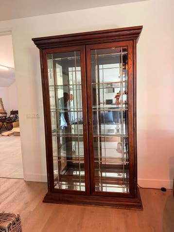 Prachtige spiegel vitrinekast - Diep 43, Br 110, H 200 cm