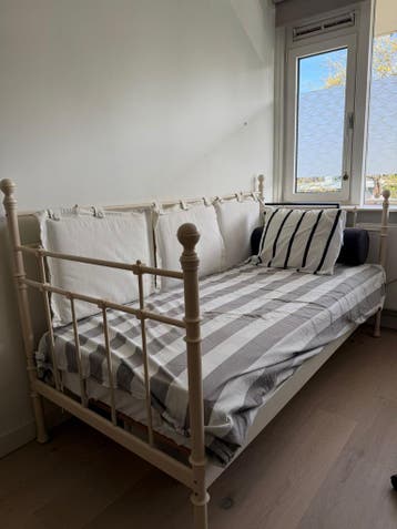 GRATIS! Ikea Hemnes bedbank - Wit metaal, 80x200 cm