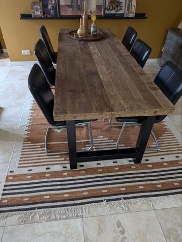 GRATIS 6 eetkamerstoelen echt leer rvs onderstel