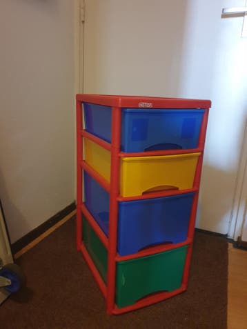 Gratis Kunststof ladebakken in kleur. Geen gebreken.