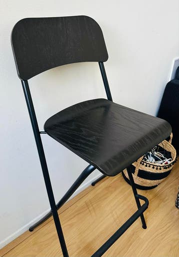 Zwarte houten barkrukken - Set van 2